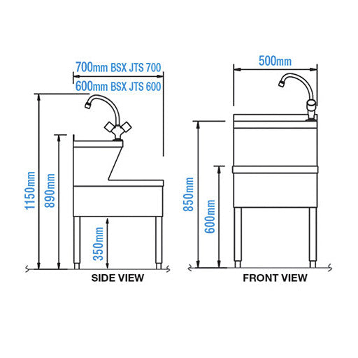 BaSix Janitorial Sinks Dimensions Diagrams