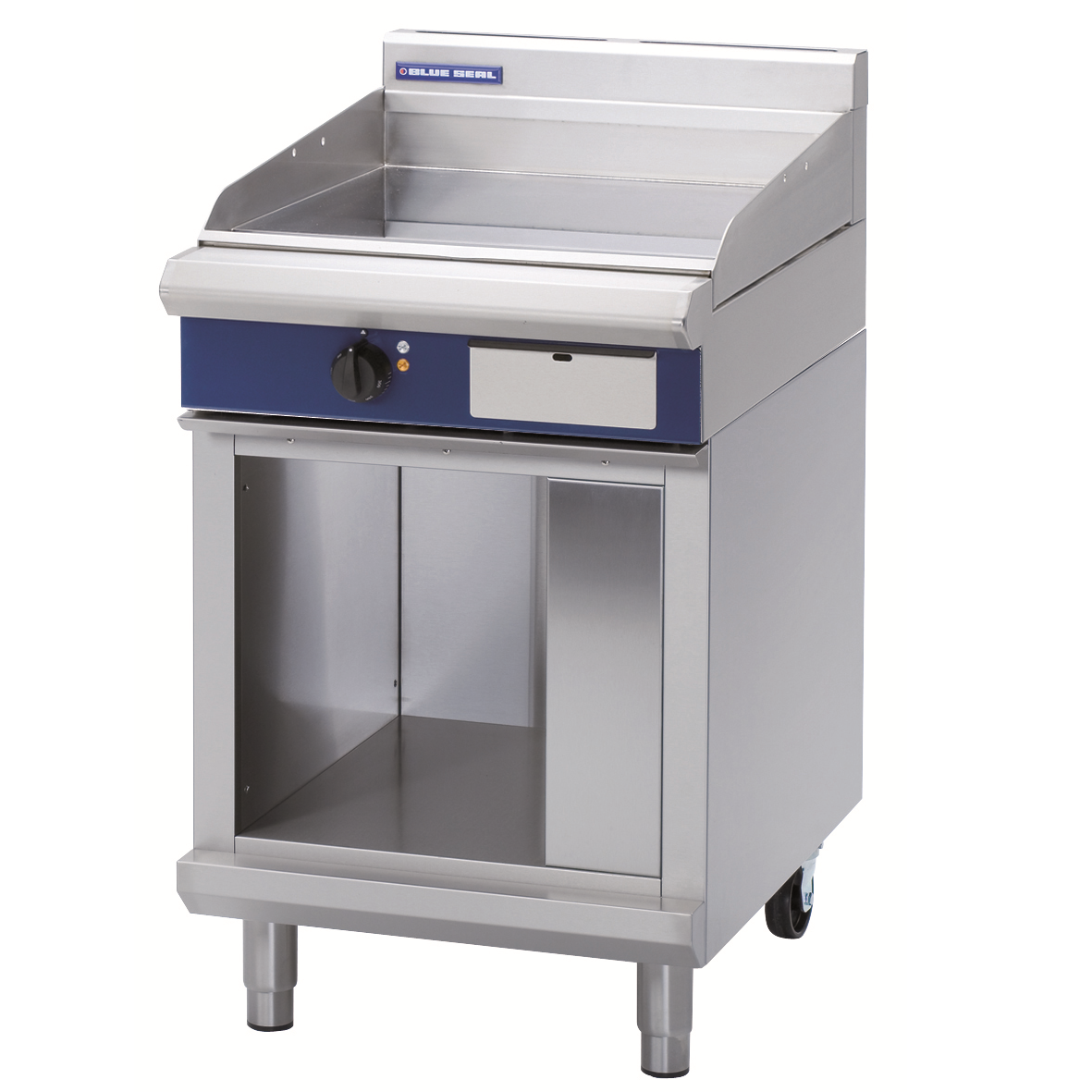 Blue Seal Electric Griddle & Optional Chrome Plate EP514-B on cabinet stand