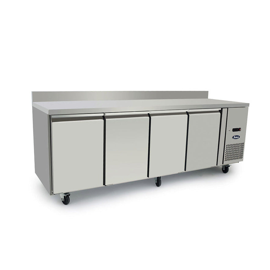 Atosa 4-door counter refrigerator with splashback EPF3442HDSB