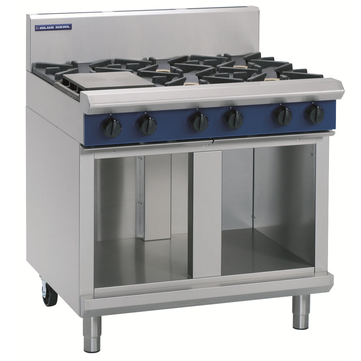 Blue Seal 6-Ring gas hob G516D on cabinet stand