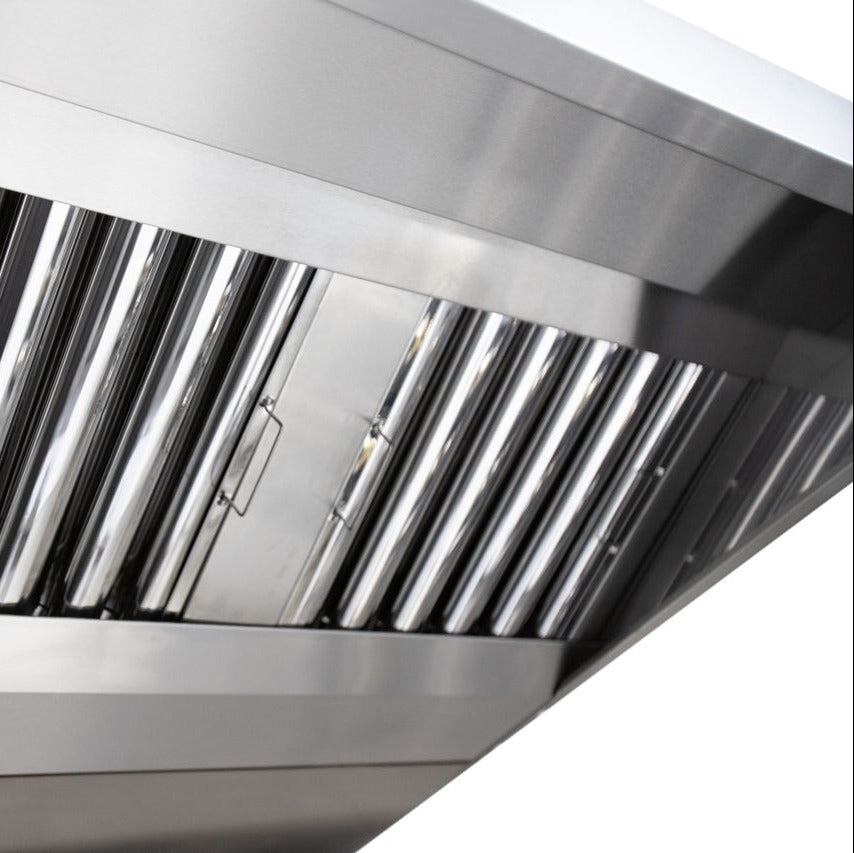 Medium sized extraction canopy close up on filters