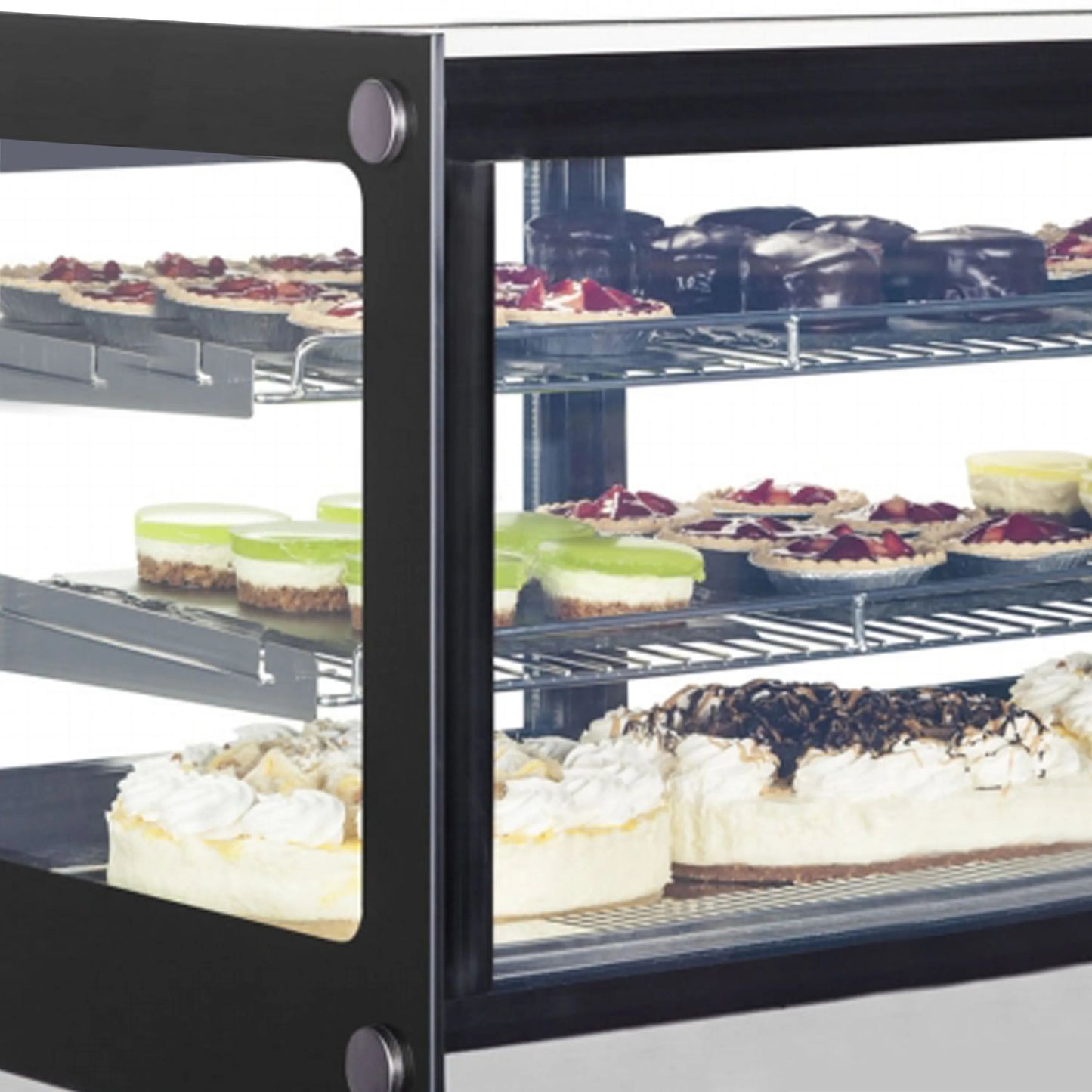 Tefcold 700mm Refrigerated Countertop Display (LCT 750 F) full of cakes