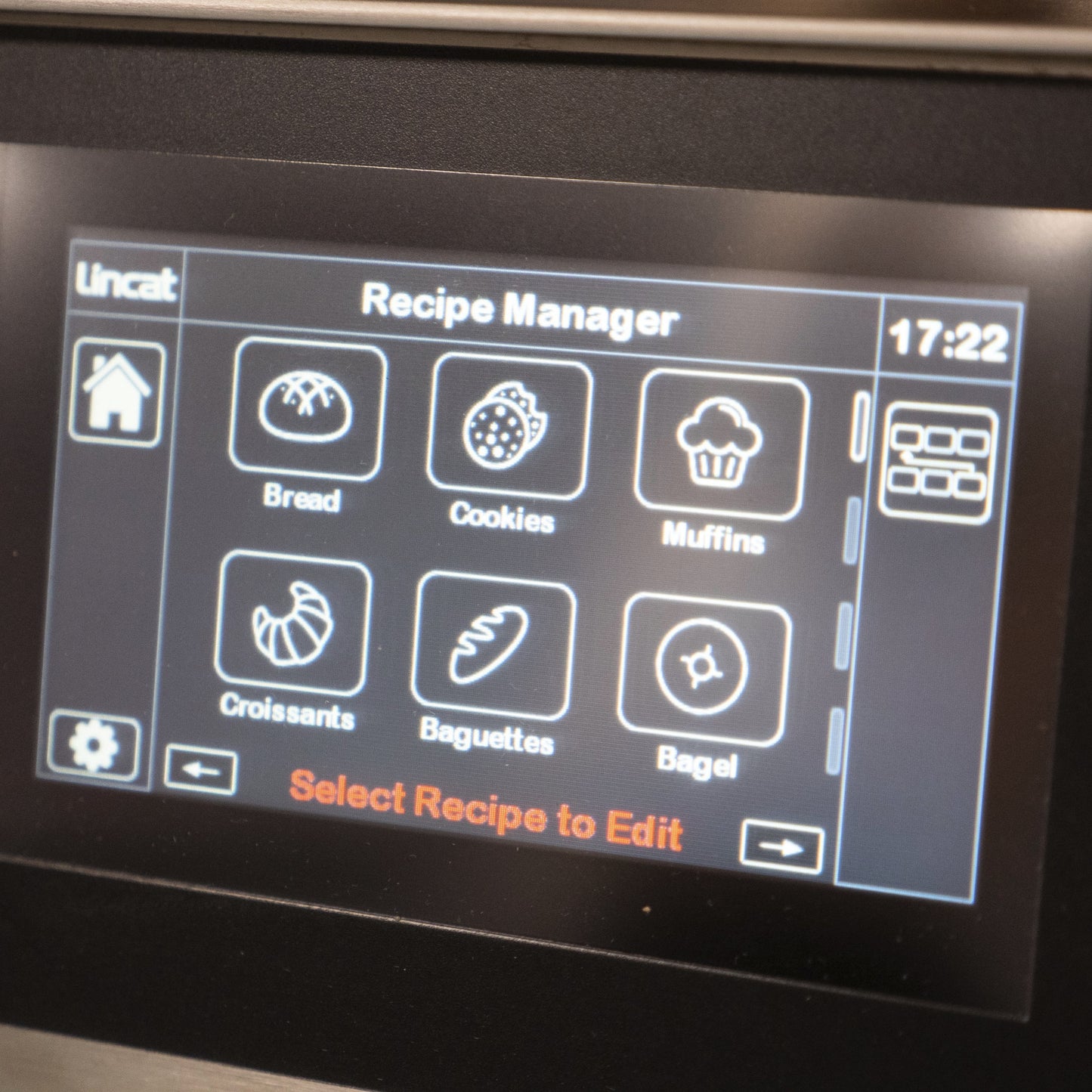 Lincat Convection Oven CO343T -programme menu