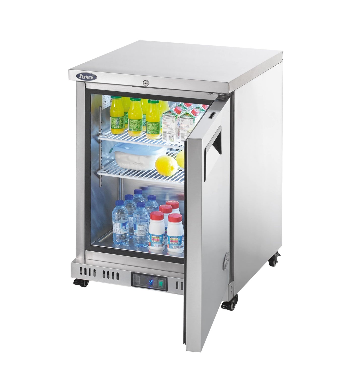 Atosa Single Door Undercounter Freezer MBC24F open door