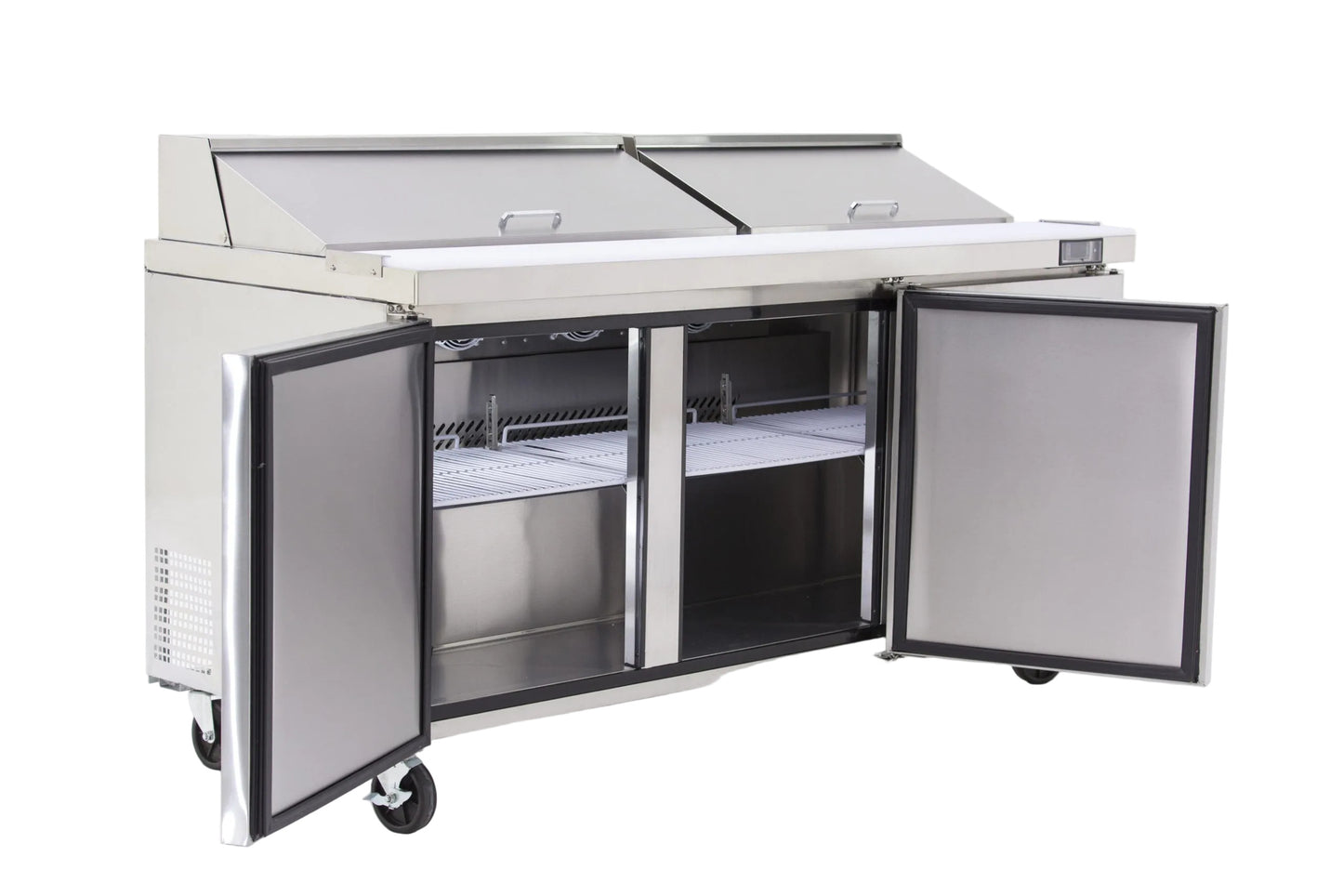 Atosa Refrigerated Prep Unit MSF8304GR with open doors