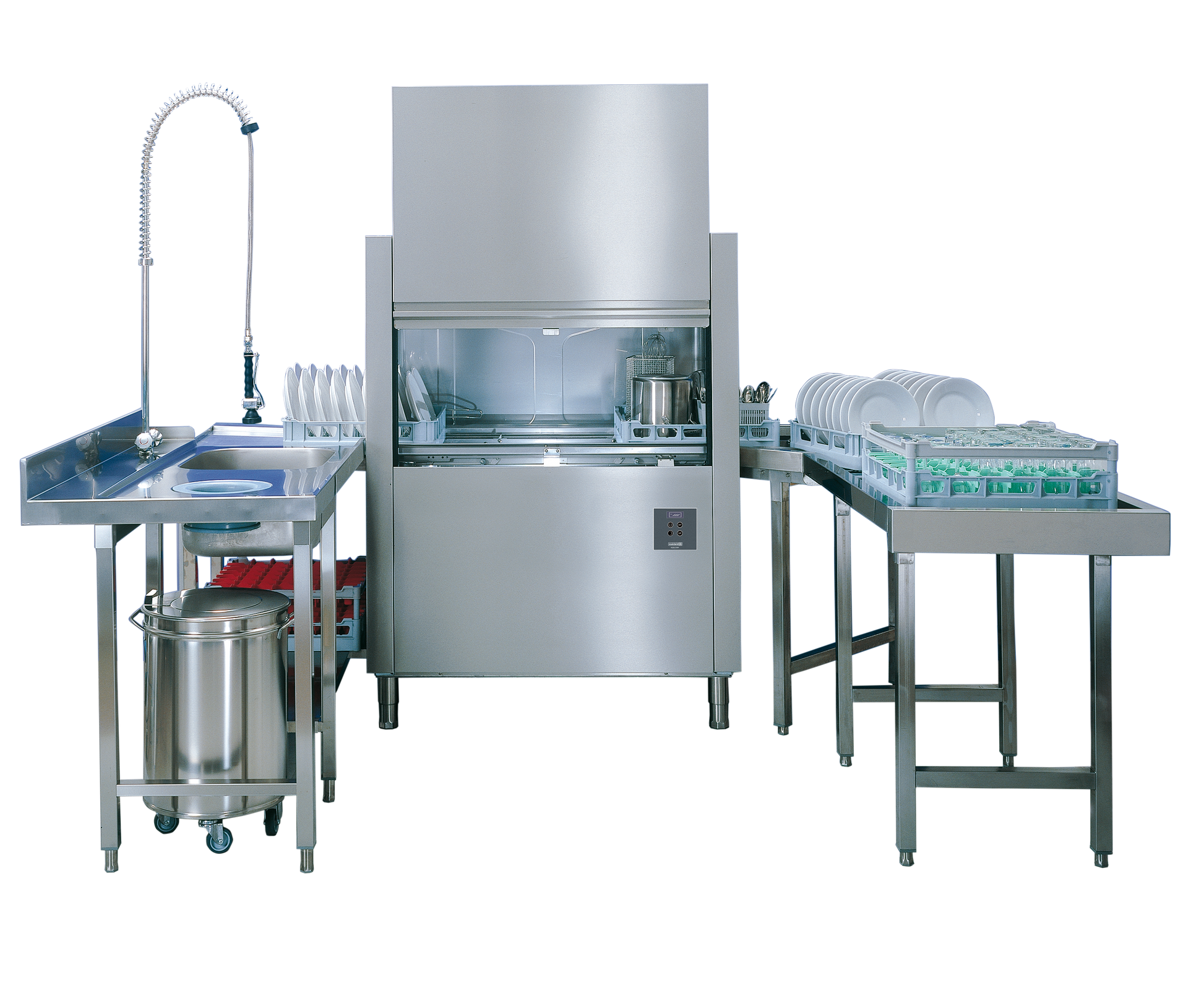 Maidaid MiniRack Conveyor Dishwasher (R3010) will full view dishwash tabling in and out