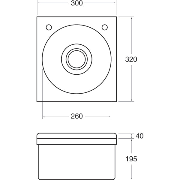 Mechline Hand Wash Basin (WS3-L) dimensions diagrams