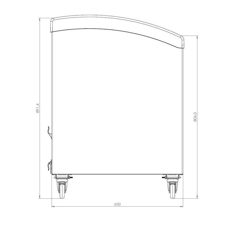 Sterling Pro 461L Display Chest Freezer (SPC461GC) diagram with dimensions