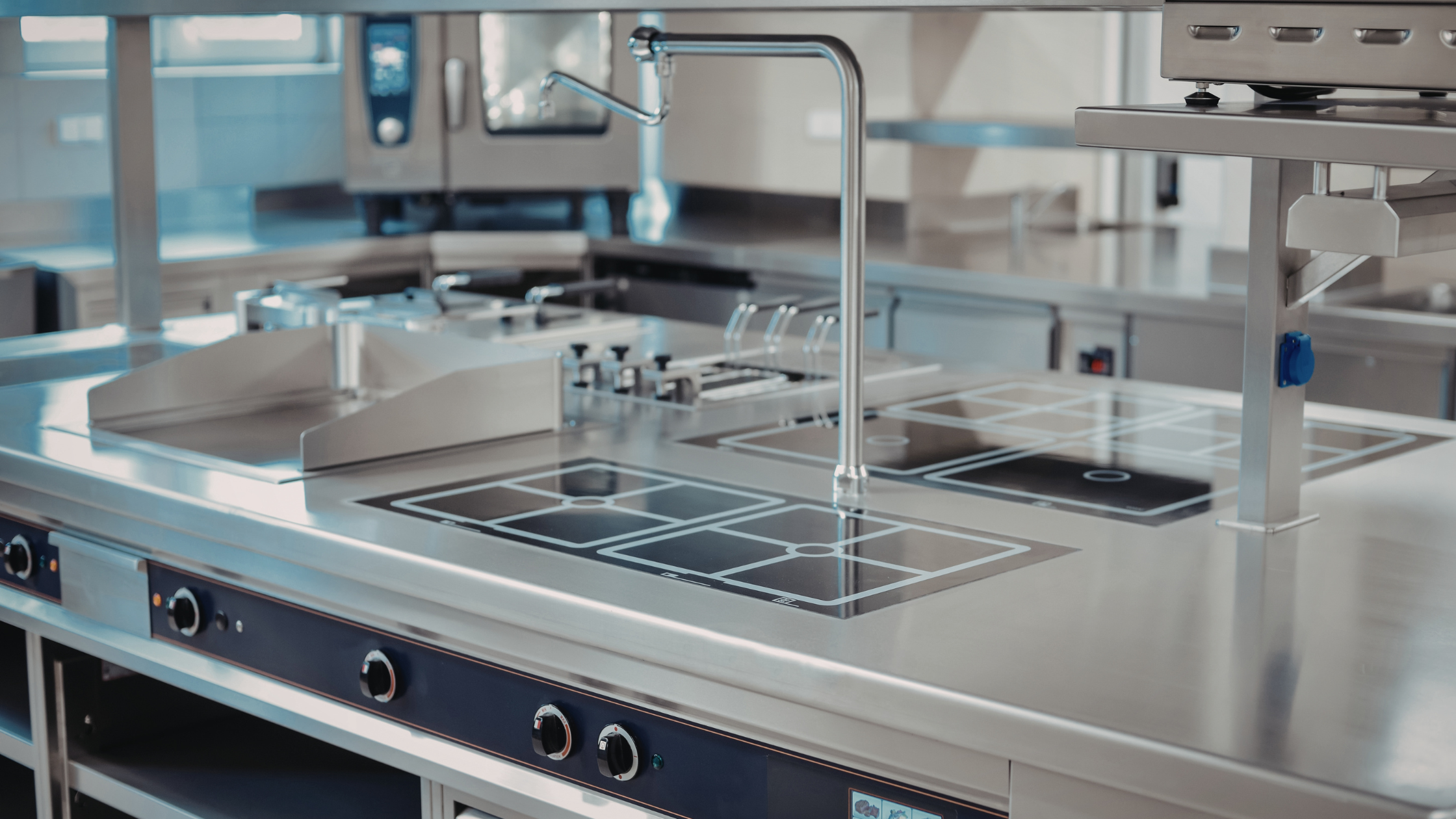 A brand new restaurant kitchen, which has undergone a full fit-out to make it more suitable for the staff. 