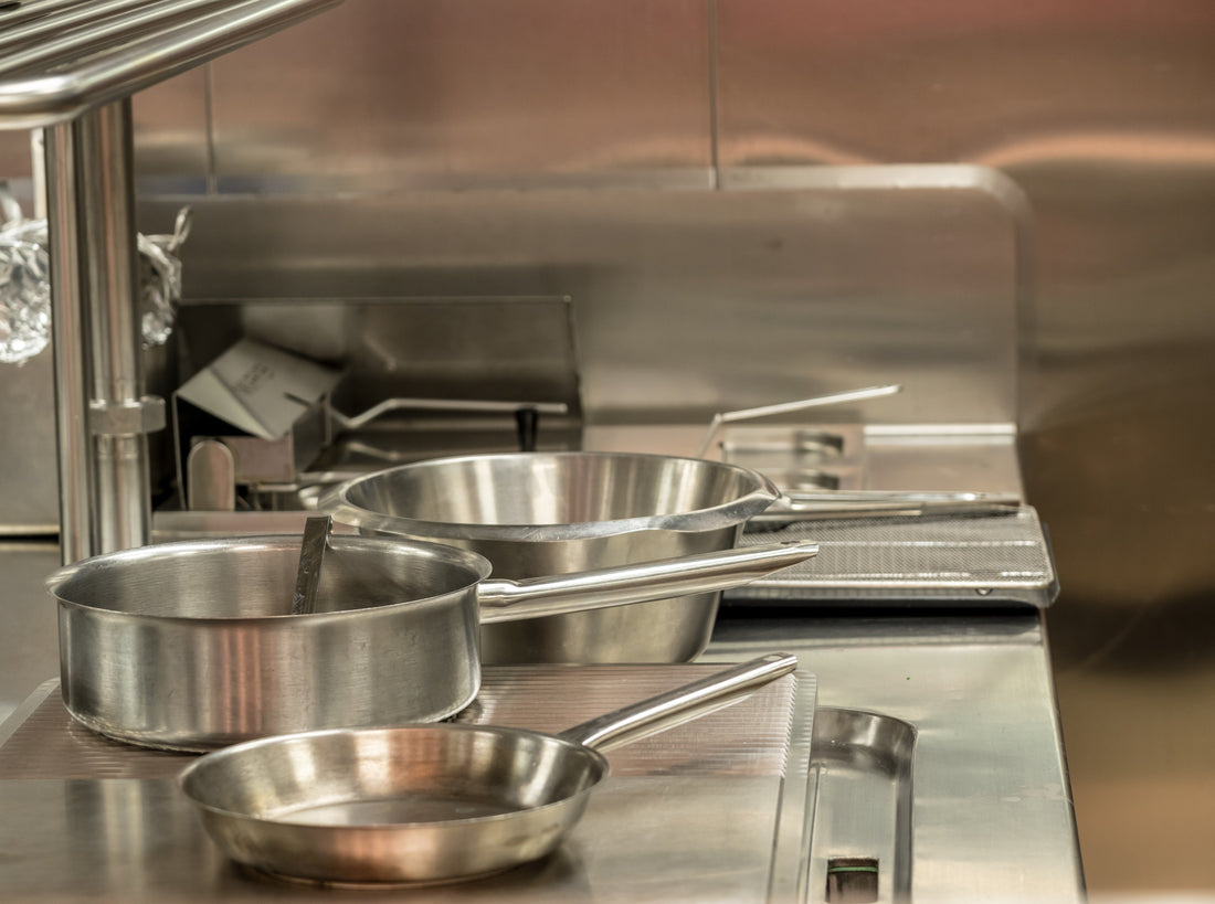 A commercial kitchen stainless steel surface highlights the importance of choosing the right grades of stainless steel for durability, hygiene, and long-term performance.