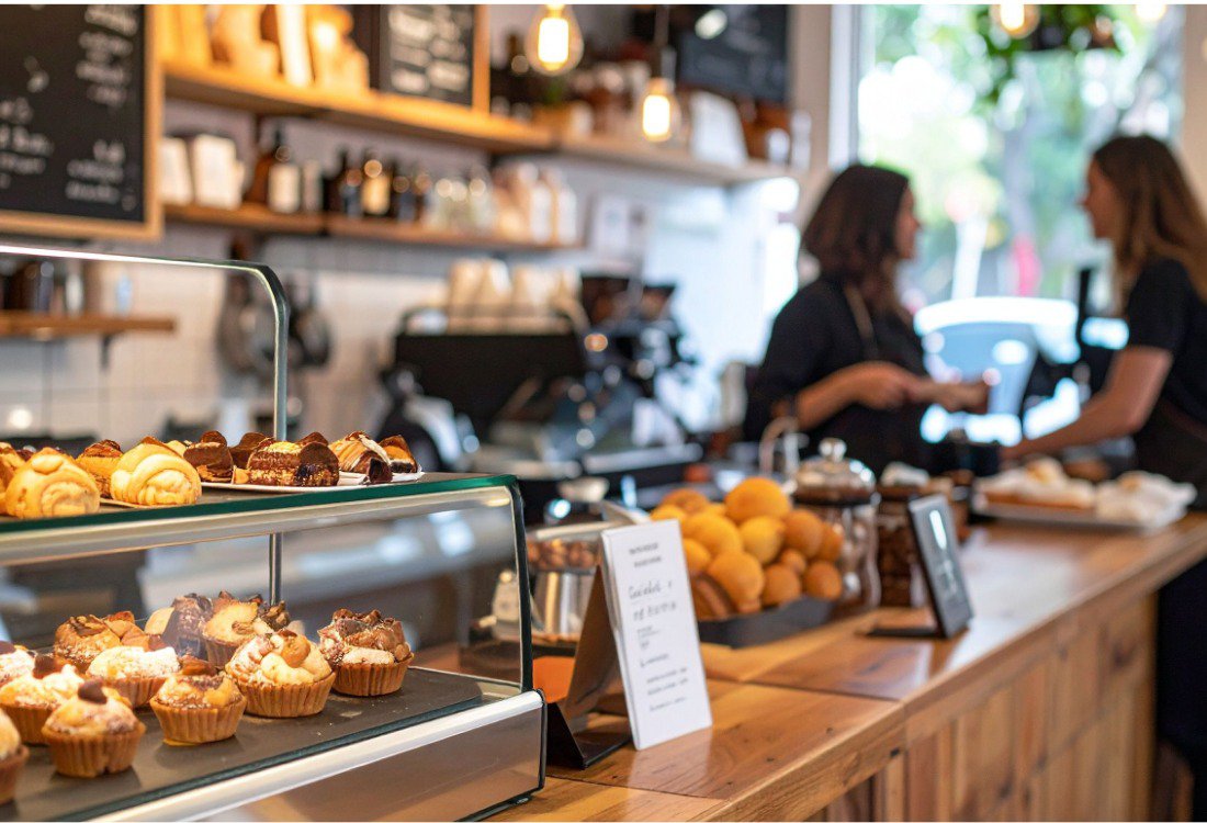 A coffee shop using Merrychef commercial oven to bake delicious recipes for their customers.