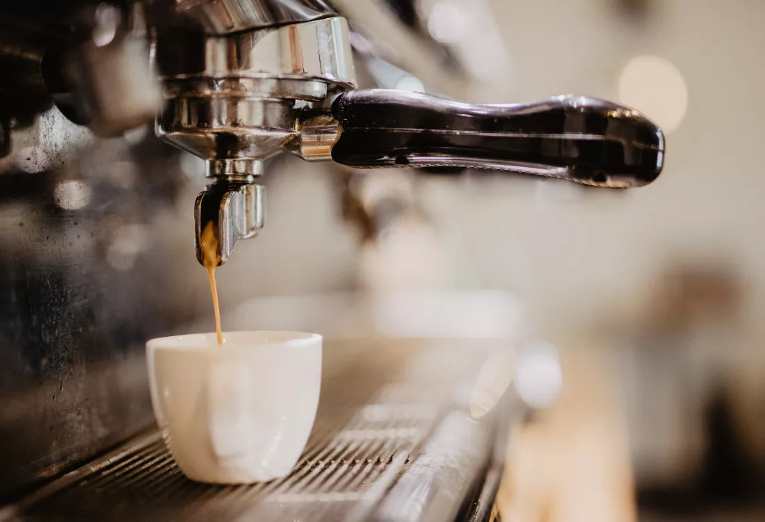 One of the best commercial coffee machine for cafes and restaurants being used to make an espresso.