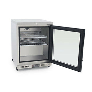 Atosa Single Door Undercounter Refrigerator with Glass Door, open (MBC24G