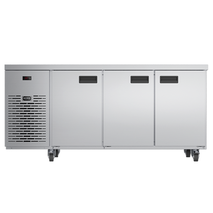 Foster 3-Door Refrigerated Counter KC3H front view with 3 closed doors
