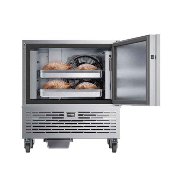 Foster 20kg Blast Chiller (KB6) with open door and food showing