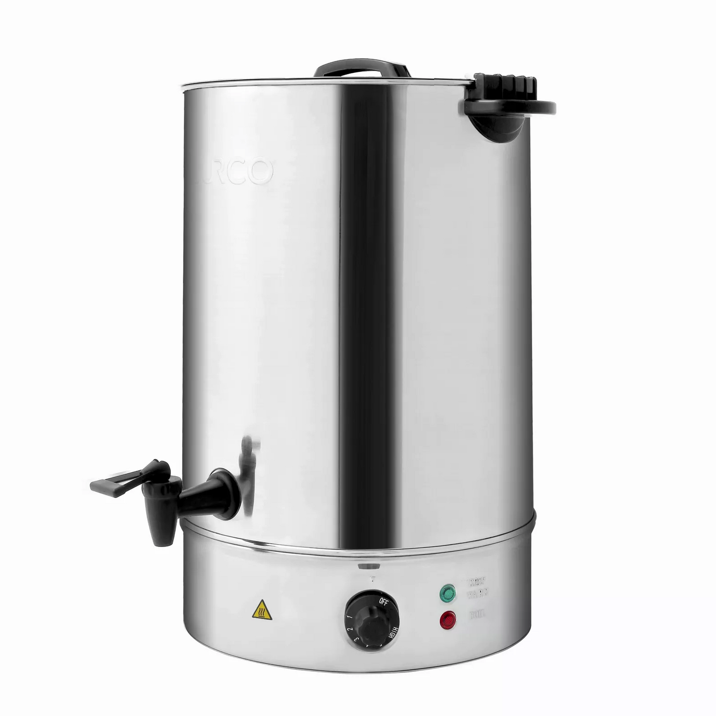 Burco 10L Urn (MFCT10ST) side view and controls