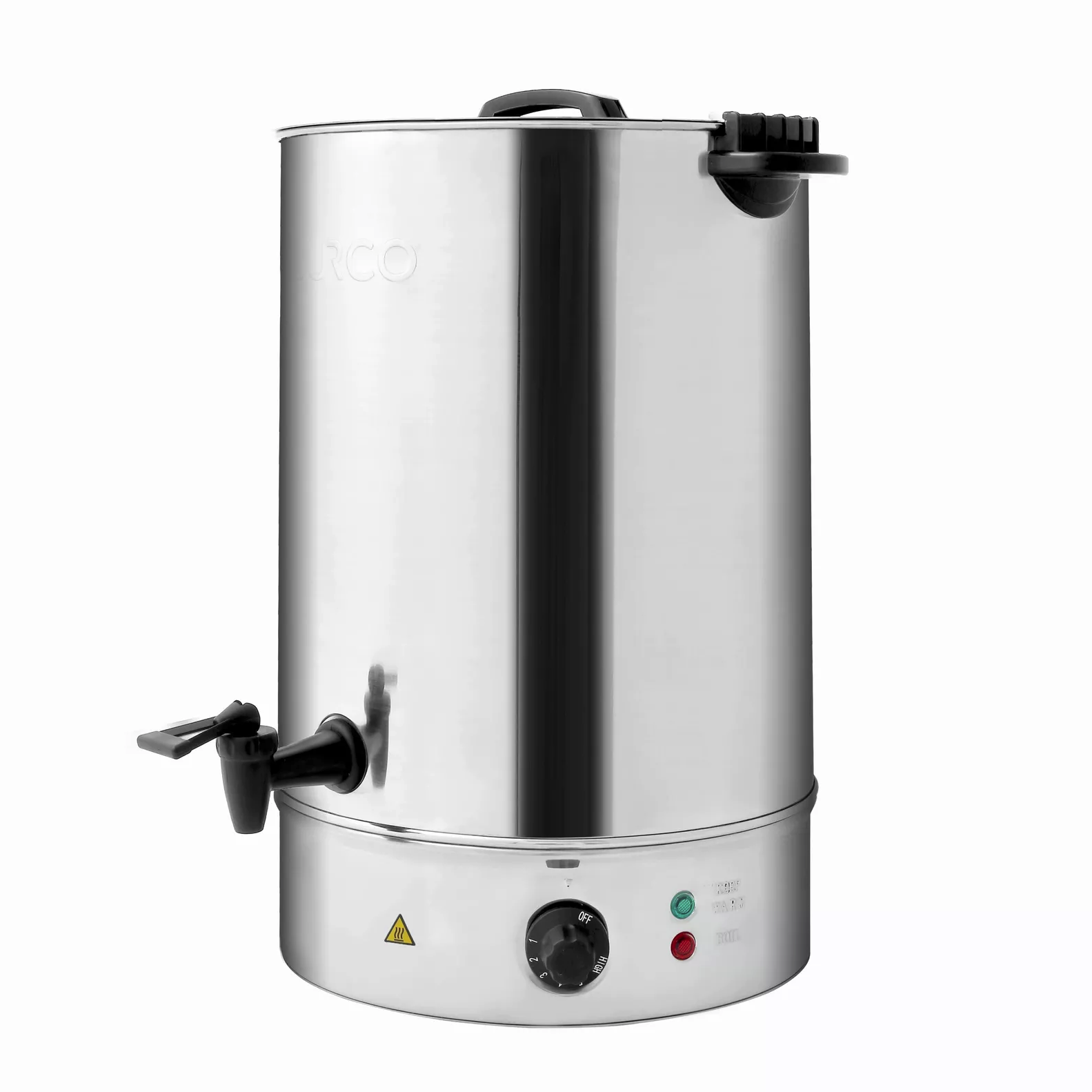 Burco 10L Urn (MFCT10ST) side view and controls