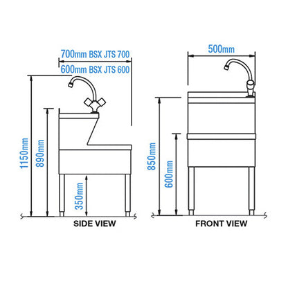 BaSix Janitorial Sinks Dimensions Diagrams