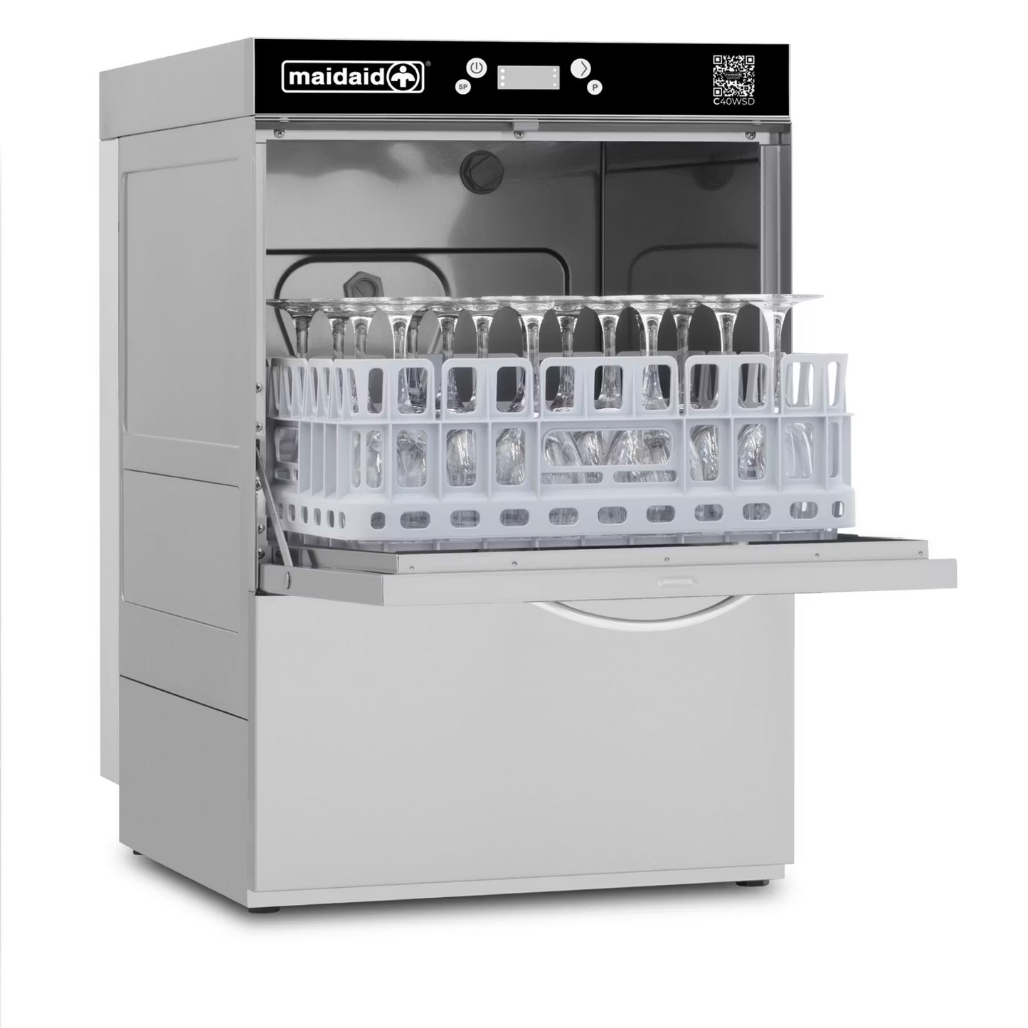 Maidaid Undercounter Glasswasher with water softener, Open C40WSD