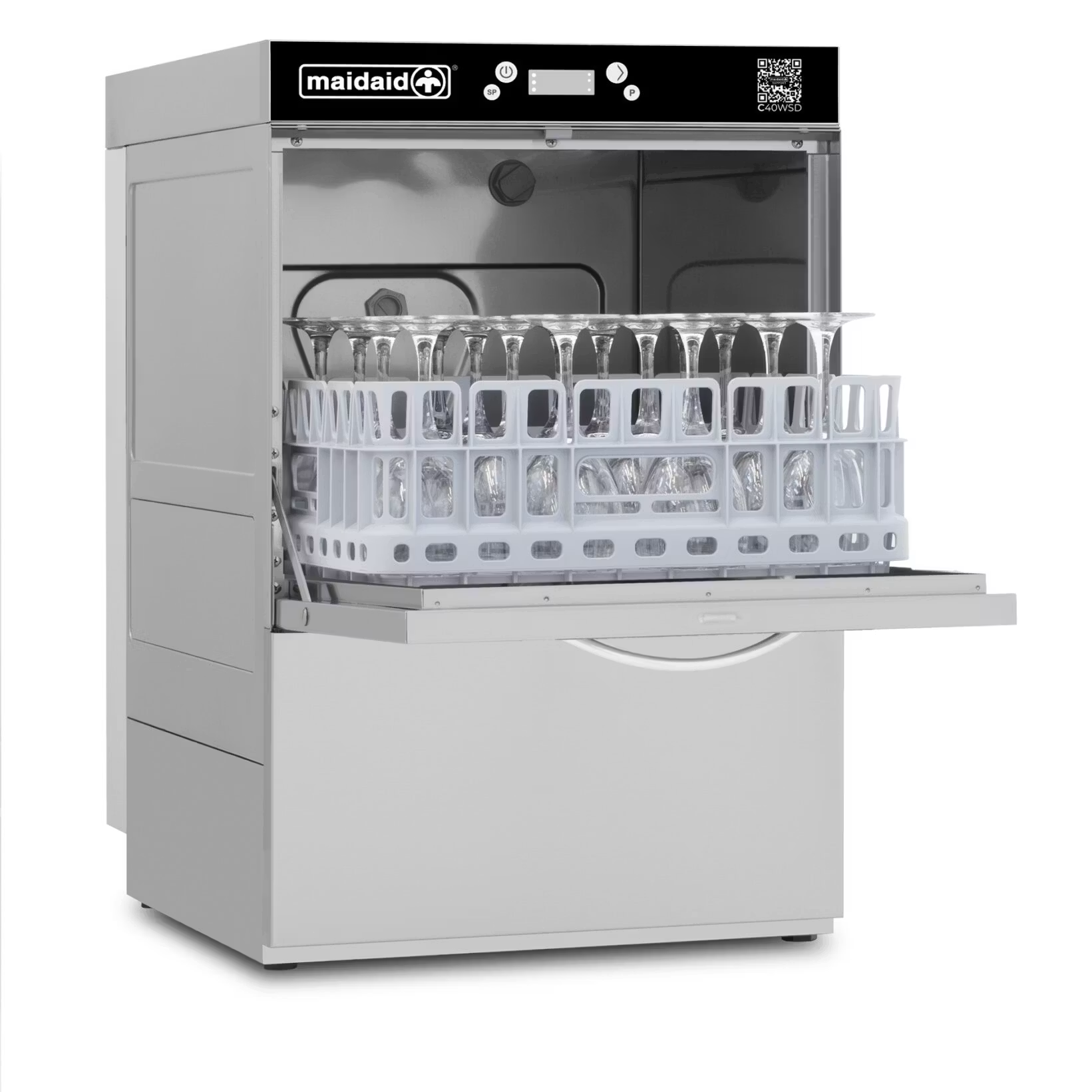 Maidaid Undercounter Glasswasher with water softener, Open C40WSD