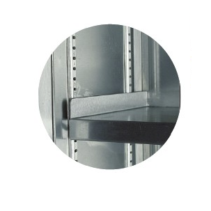 Close up on adjustable shelves