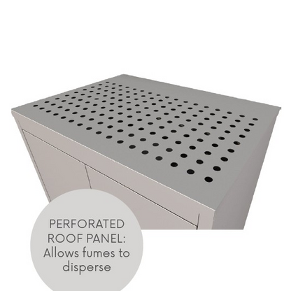 Stainless steel COSHH cupboard perforated roof panel