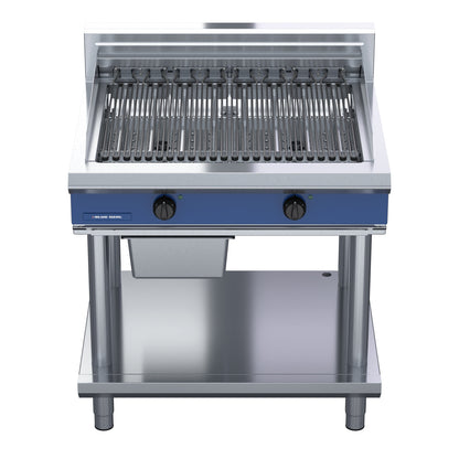 Blue Seal 900mm Electric Chargrill on open stand front view E596D