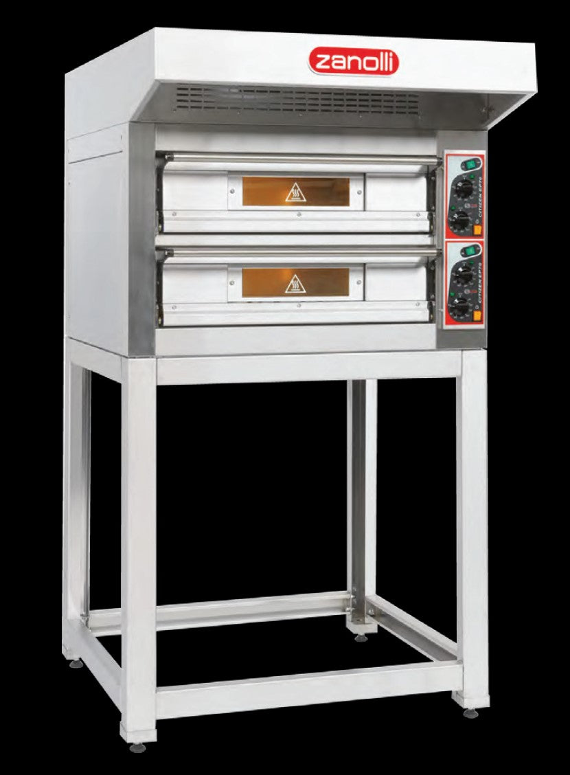 Zanolli Electric Pizza Oven EP70/2 stacked on stand