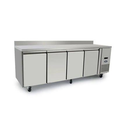 Atosa 4-door counter refrigerator with splashback EPF3442HDSB