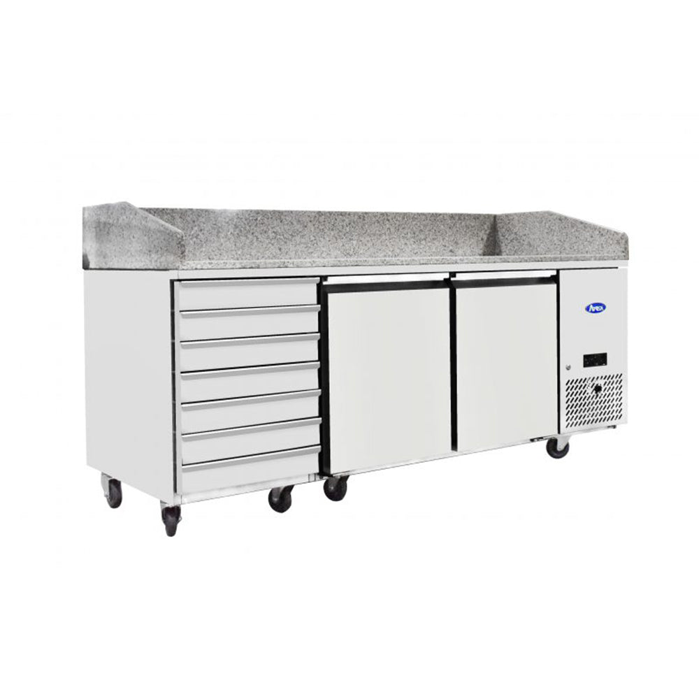 Atosa 3-section Refrigerated Prep Unit (EPF3480GR) side view