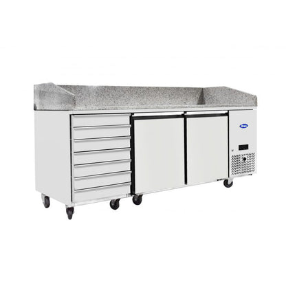 Atosa 3-section Refrigerated Prep Unit (EPF3480GR) side view