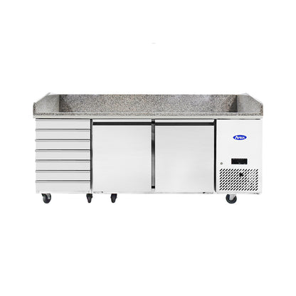 Atosa 3-section Refrigerated Prep Unit (EPF3480GR) front view