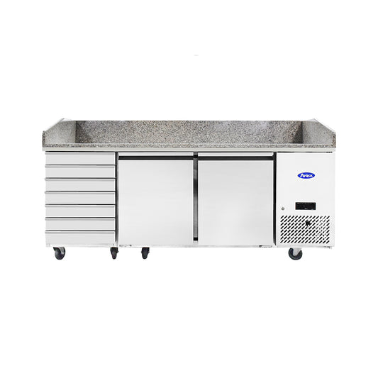 Atosa 3-section Refrigerated Prep Unit (EPF3480GR) front view