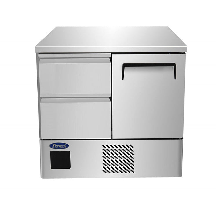 Atosa Double Door Counter Refrigerator or Freezer with 2 drawers ESF8