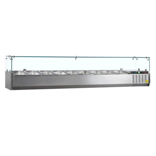 Tefcold 2000mm Refrigerated Topping Unit with glass lid (GVC33-200)