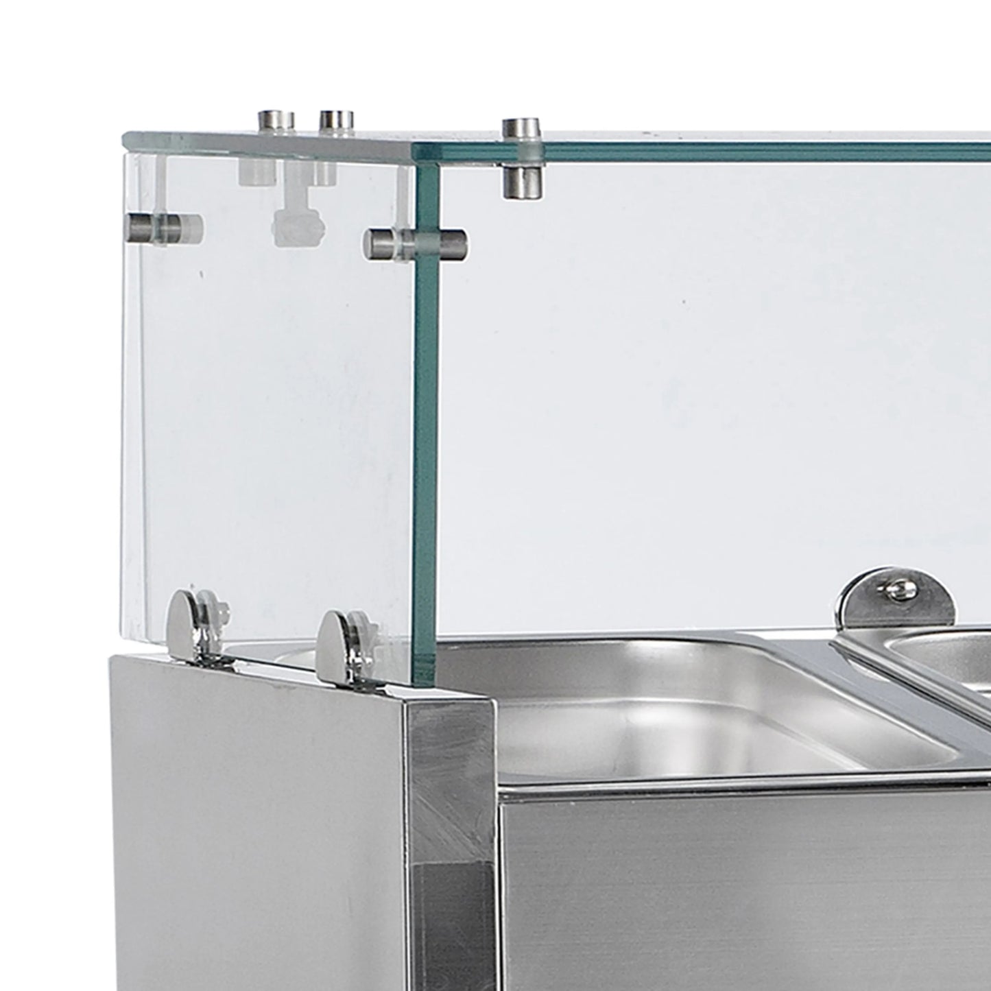 Tefcold Refrigerated toppings unit glass lid close up
