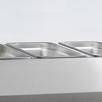 Tefcold Refrigerated toppings unit pan close up