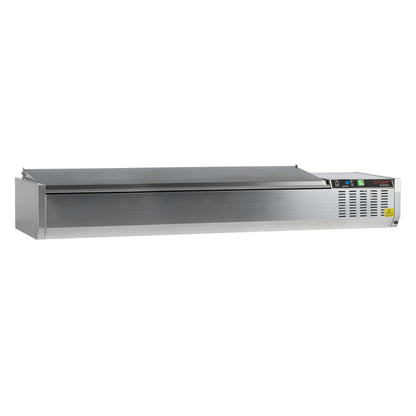 Tefcold 1800mm Refrigerated Toppings Unit GVC33-180 with stainless steel lid