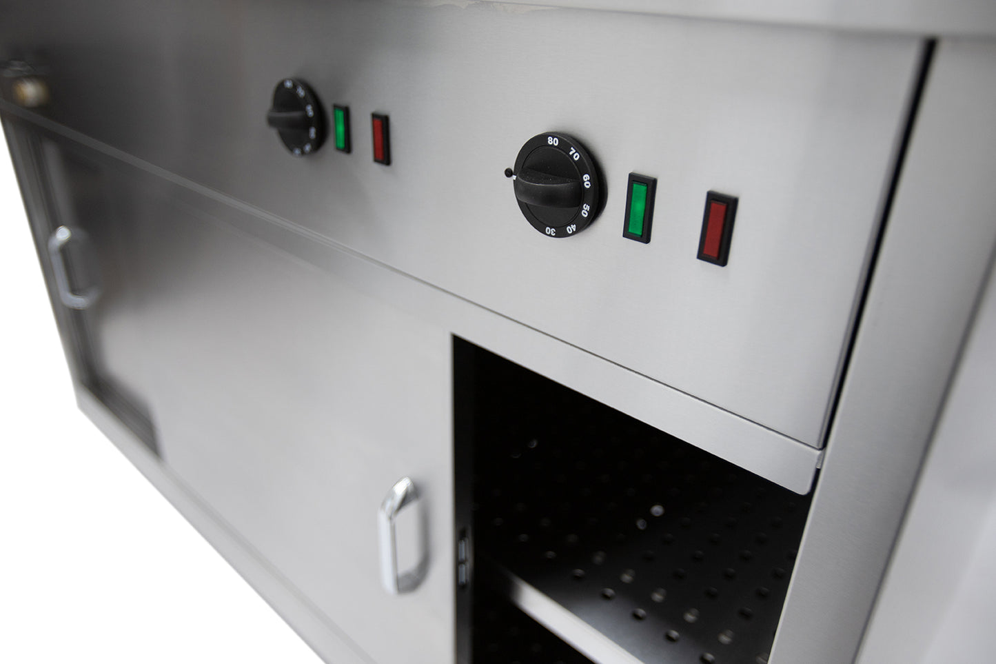 Parry Mobile Bain Marie Hot Cupboard HOT12BM control knobs
