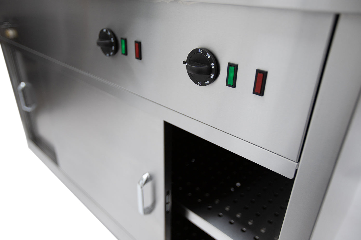 Parry Mobile Bain Marie Hot Cupboard HOT12BM control knobs