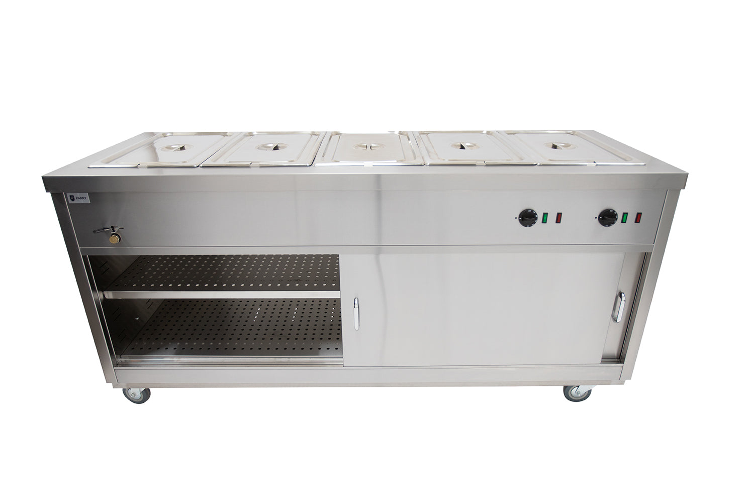 Parry Mobile Bain Marie Hot Cupboard HOT18BM with open door