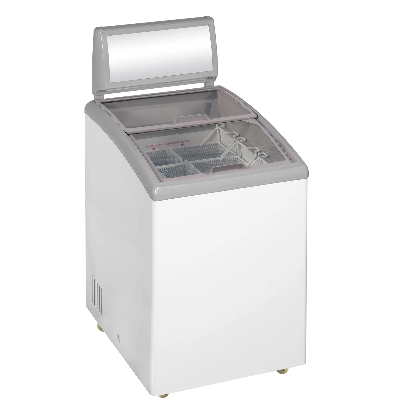 Tefcold 152L Display Chest Freezer (IDC152C-W1) with both doors closed