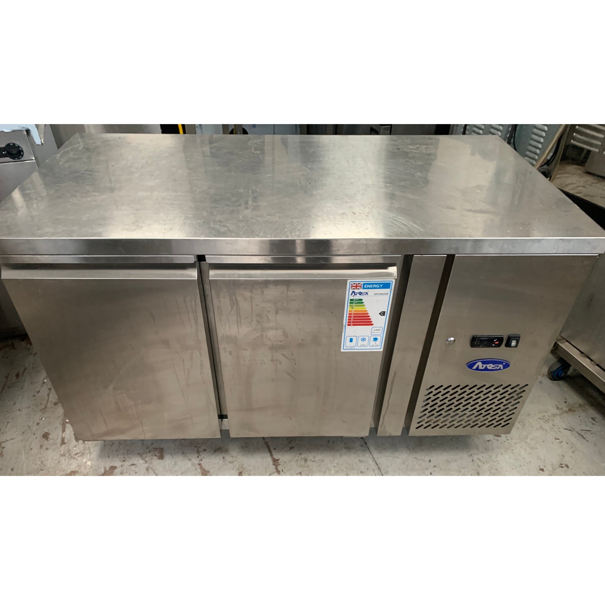 Second hand Atosa 2-Door Counter Freezer seen from the top (EPF3462HD-R)