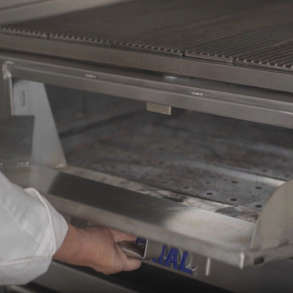Imperial 610mm Gas Chargrill (IRB-24)close up on drawer to front
