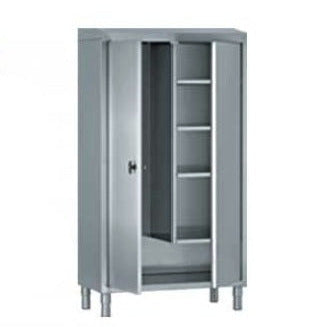 Stainless Steel Janitorial Cupboard with double doors, 1000mm wide