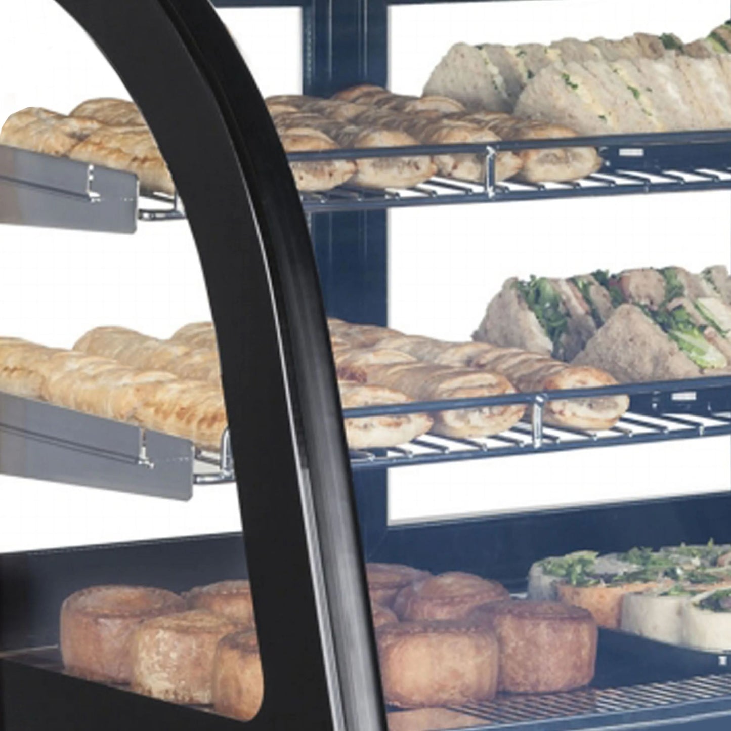 Tefcold 700mm Refrigerated Countertop Display (LCT 750 C) close up on full shelves