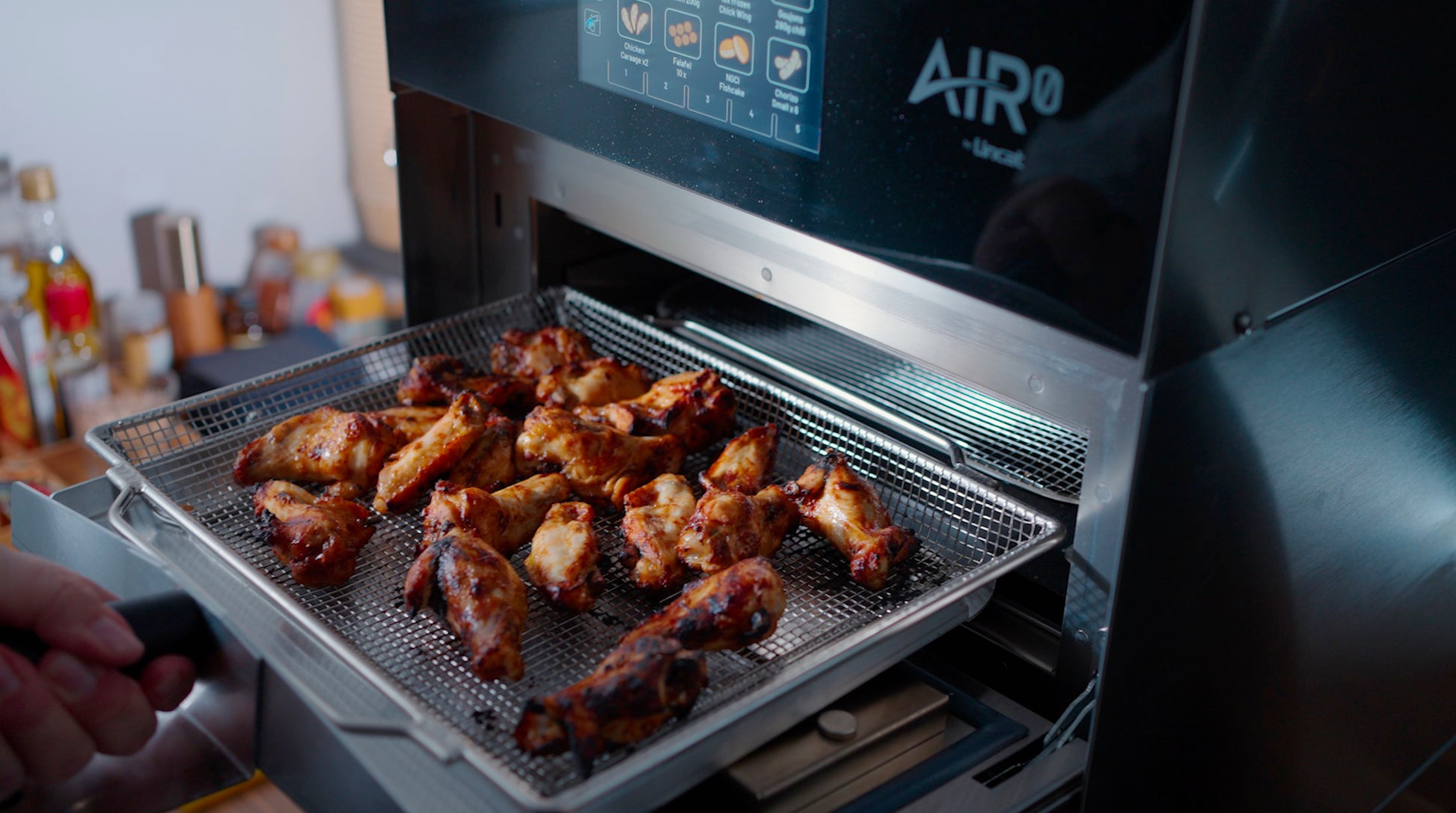 Lincat Air0 AirFryer cooking chicken wings