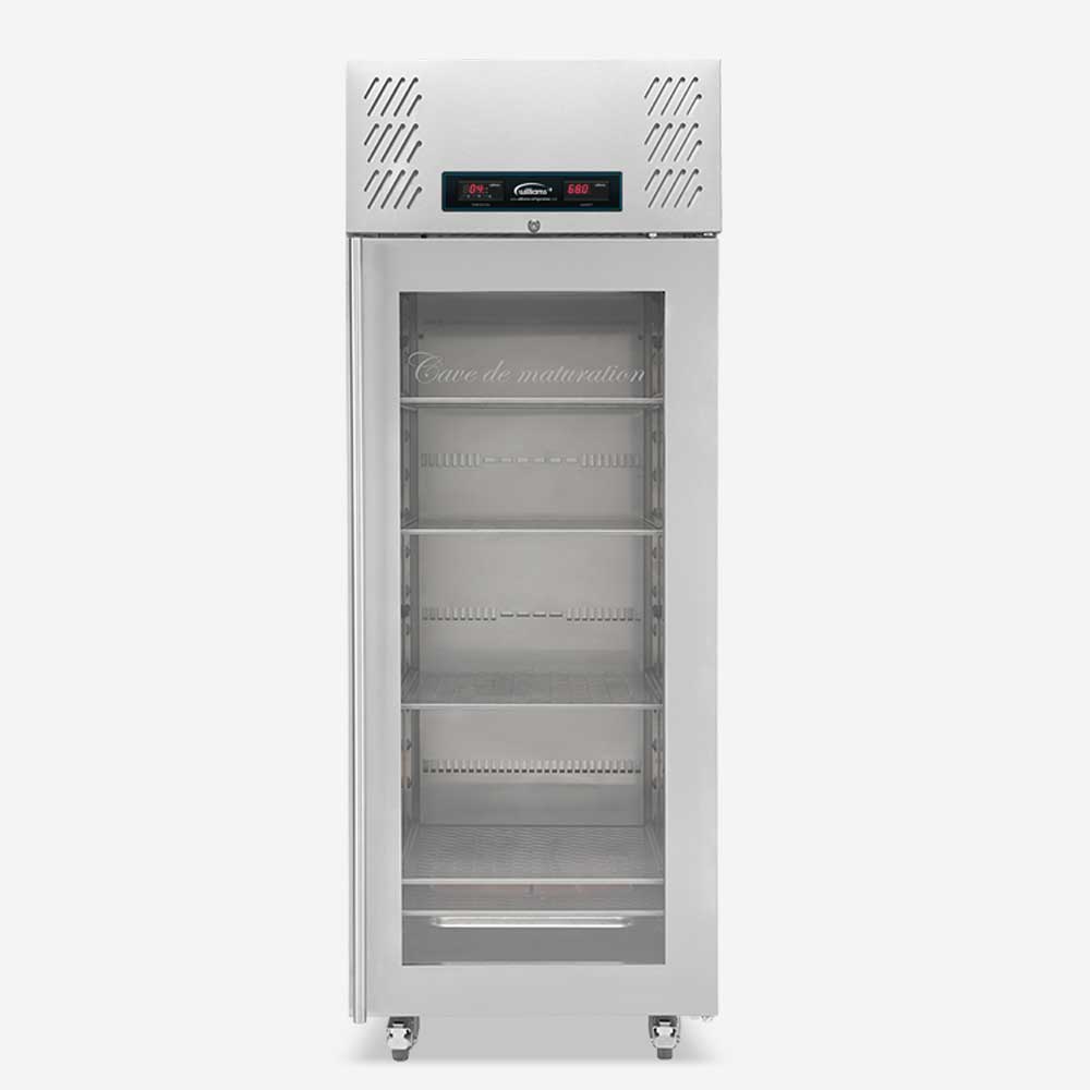 Williams Single Door Meat Ager (MAR1) front view with empty shelves and no lights on