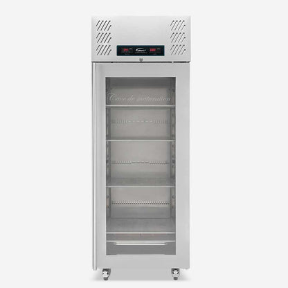 Williams Single Door Meat Ager (MAR1) front view with empty shelves and no lights on