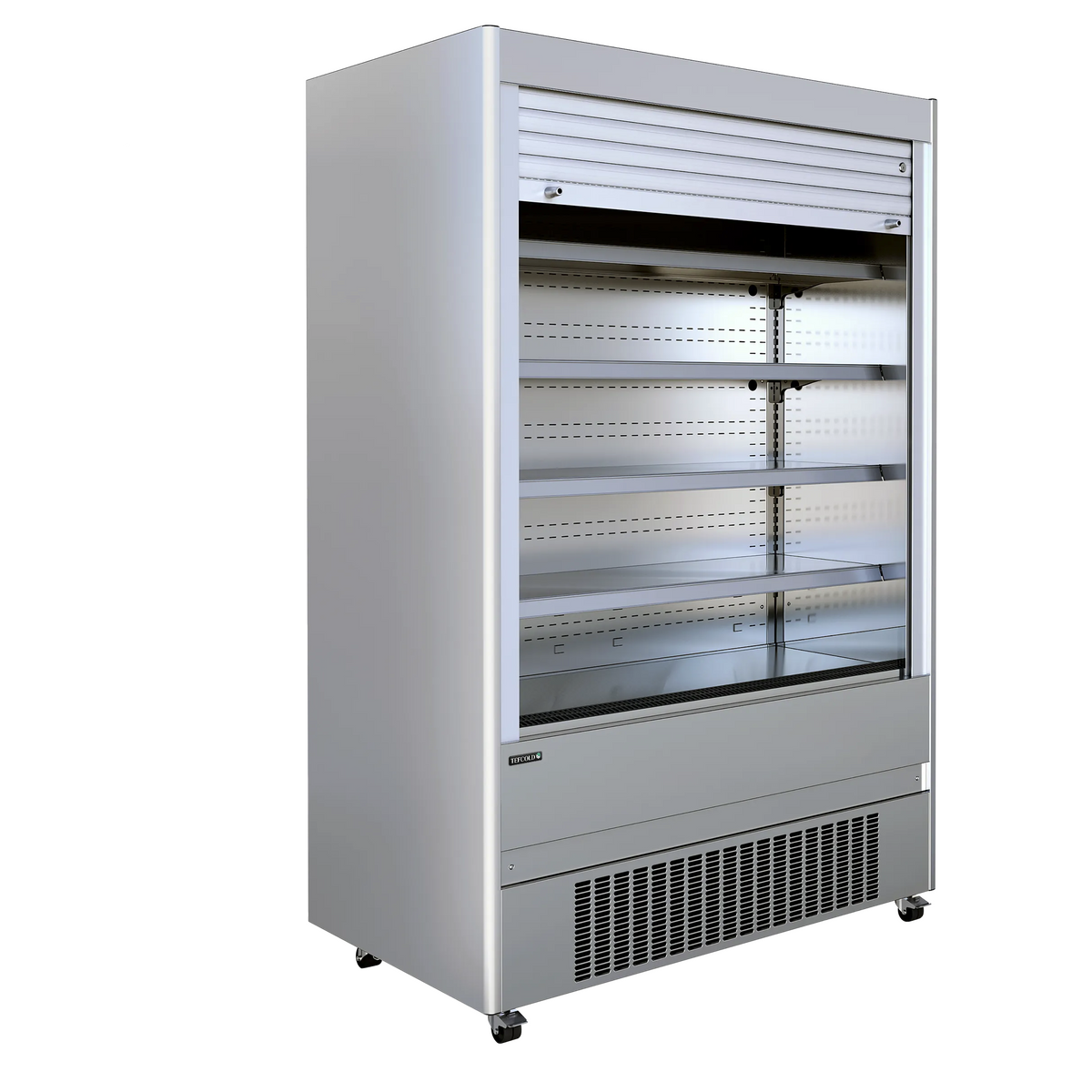 Tefcold 1312mm Refrigerated Multideck (MCX130M) side view with closing shutter